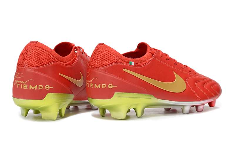 Chuteria Campo Nike Tiempo Legend 10  Elite LUXE Limitada FG- Vermelho/Amarelo