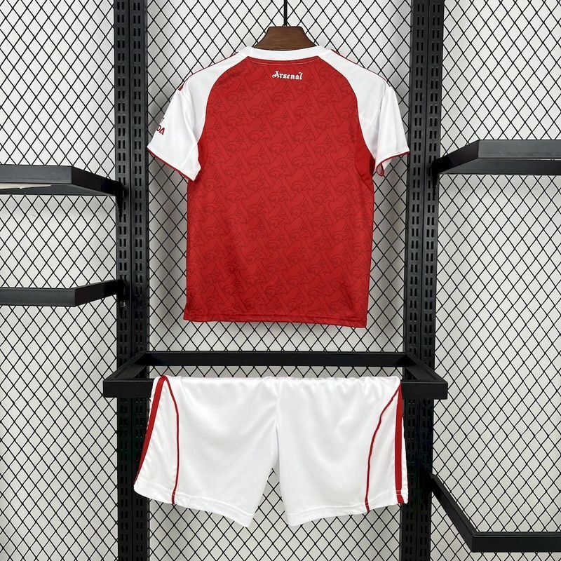 Kit Infantil Arsenal Casa 25/26 –  Vermelho/Branco