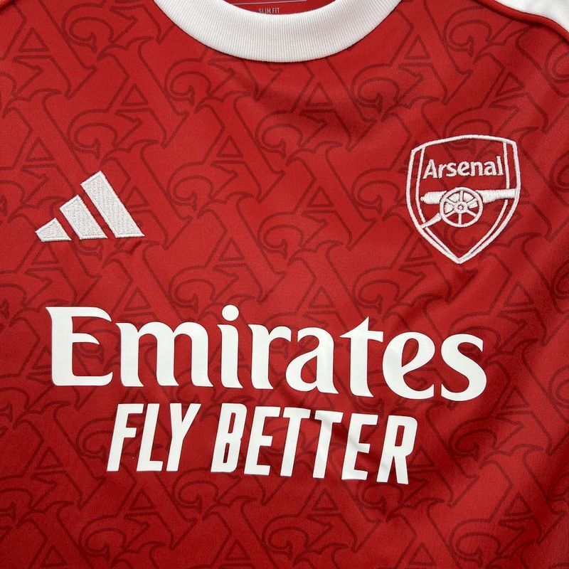 Kit Infantil Arsenal Casa 25/26 –  Vermelho/Branco