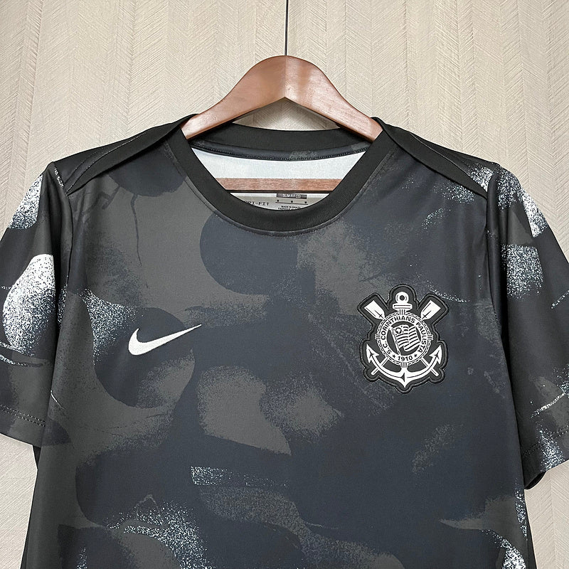Camisa Nike Corinthians PRÉ JOGO 25/26 Masculina - Preto+Branco