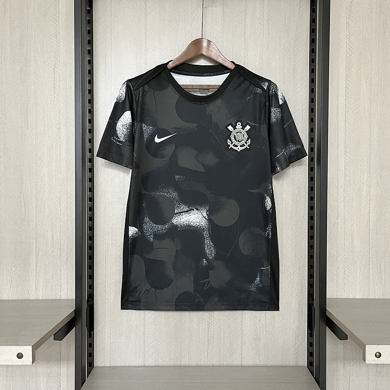 Camisa Nike Corinthians PRÉ JOGO 25/26 Masculina - Preto+Branco