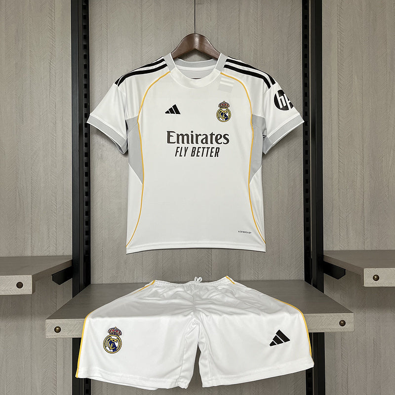 Kit Infantil Real Madrid 25/26 –  Branco casa