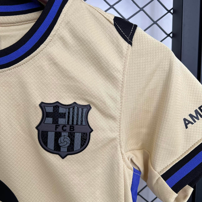 Kit Infantil Barcelona 25/26 –  Away Bege