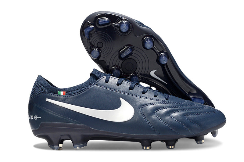 Chuteria Campo Nike Tiempo Legend 10  Elite LUXE Limitada FG- Azul Escuro
