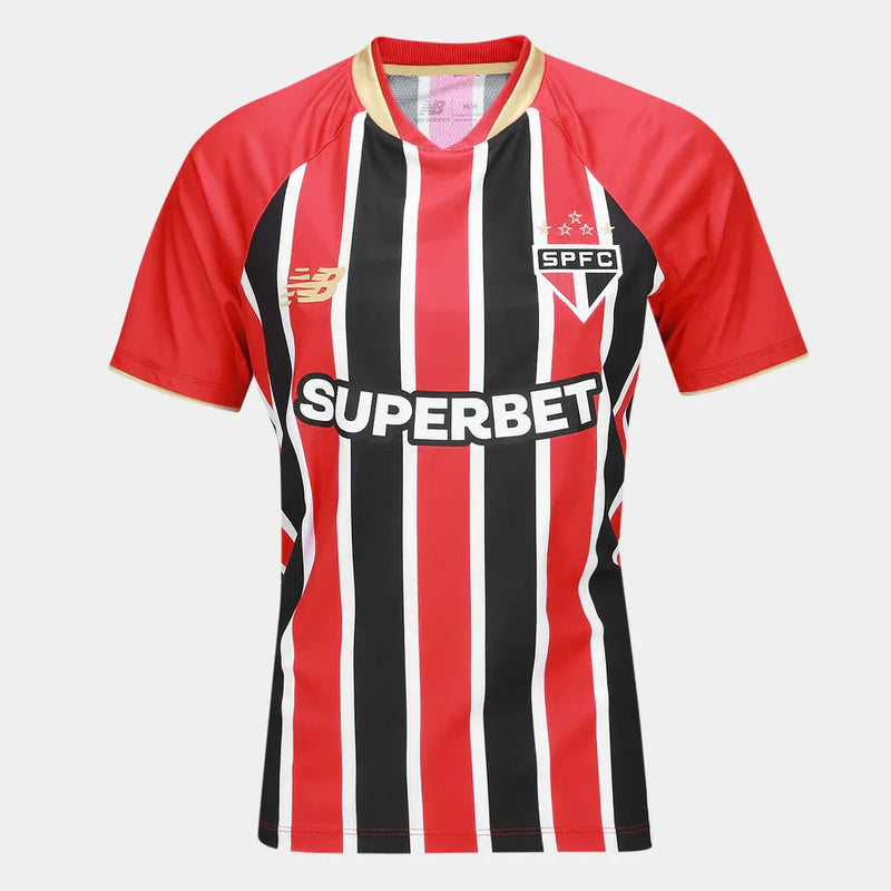 Camisa São Paulo II 25/26 Torcedor New Balance Feminina - Vermelho+Branco