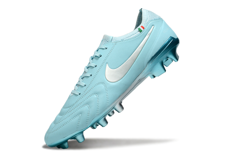 Chuteria Campo Nike Tiempo Legend 10  Elite LUXE Limitada FG- Azul/Prata