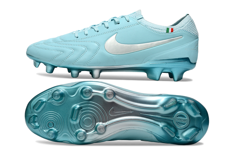 Chuteria Campo Nike Tiempo Legend 10  Elite LUXE Limitada FG- Azul/Prata