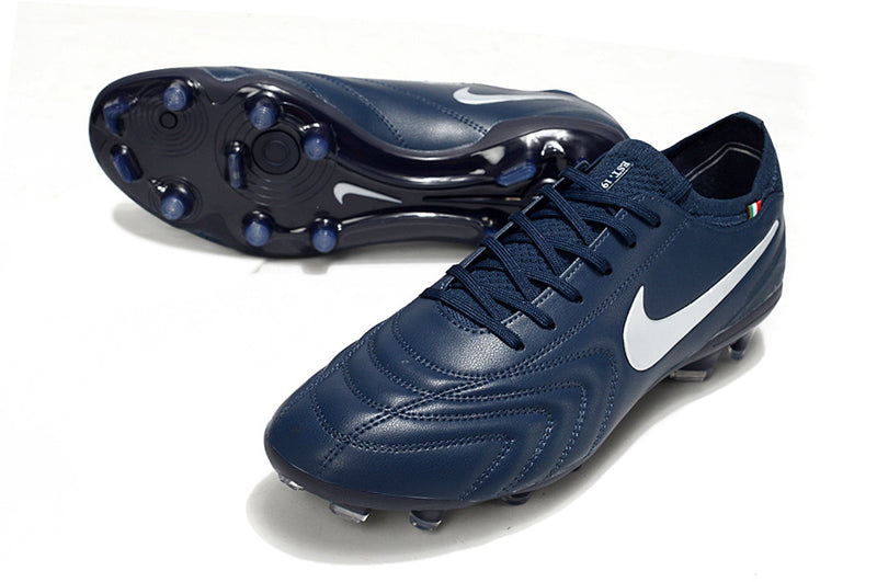 Chuteria Campo Nike Tiempo Legend 10  Elite LUXE Limitada FG- Azul Escuro