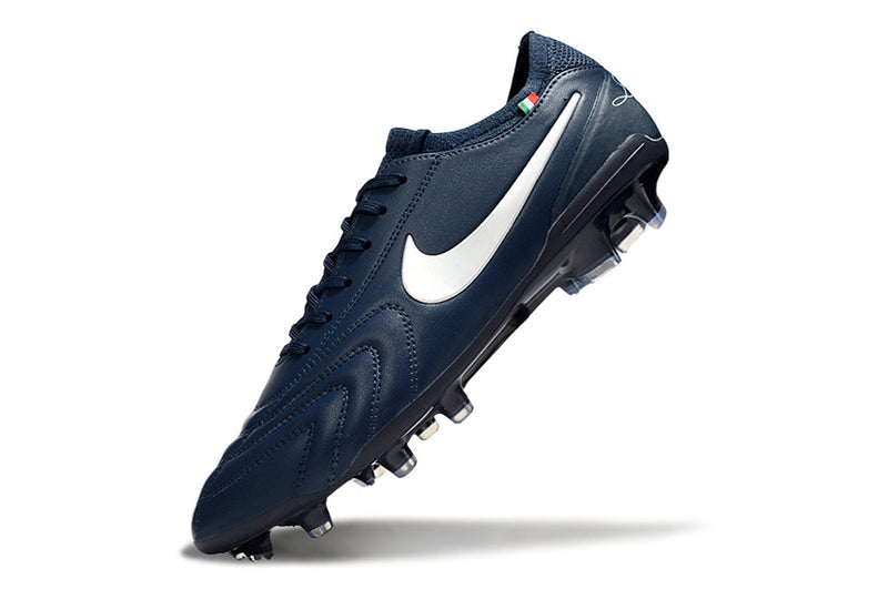 Chuteria Campo Nike Tiempo Legend 10  Elite LUXE Limitada FG- Azul Escuro