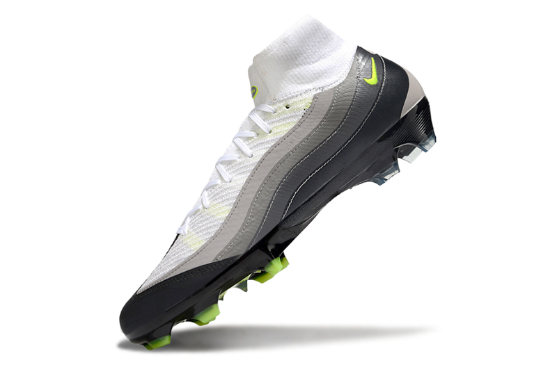 Chuteira Campo Nike Air Zoom Mercurial Superfly IIX Elite FG - Cano Alto Branco/Cinza