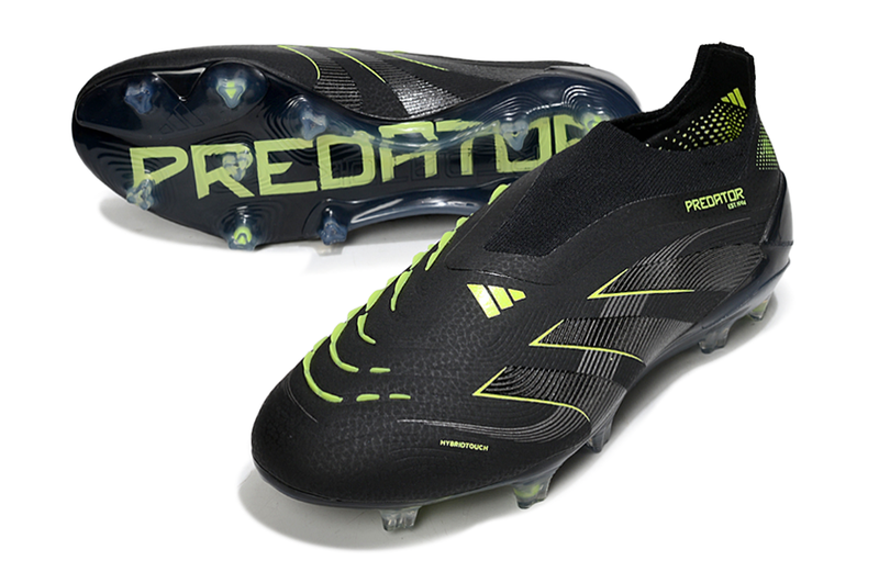 Chuteira Campo Adidas 25 Predator Elite FG- Sem Cadarço Preto/Verde