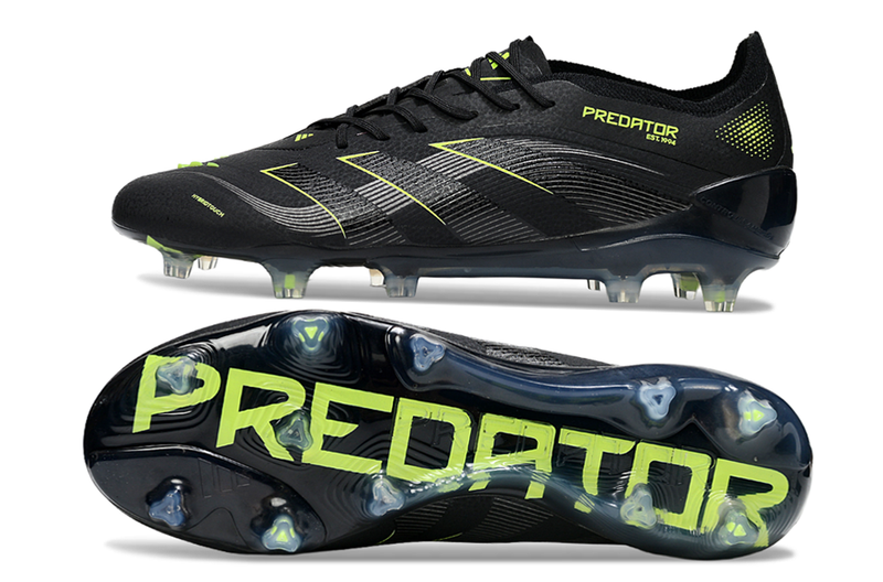 Chuteira Campo Adidas 25 Predator Elite FG- Preto/Verde