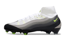 Chuteira Campo Nike Air Zoom Mercurial Superfly IIX Elite FG - Cano Alto Branco/Cinza