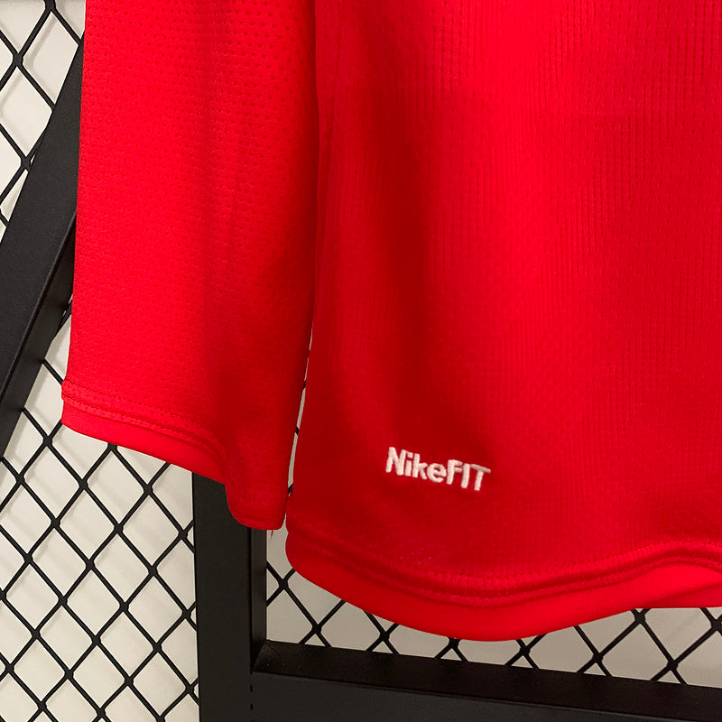 Camisa Retrô Manga Longa Manchester United 2007/2008 Retrô  - Nike Vermelha