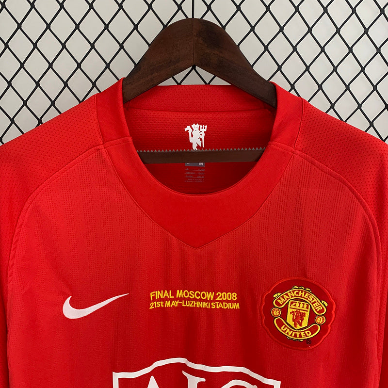 Camisa Retrô Manga Longa Manchester United 2007/2008 Retrô  - Nike Vermelha