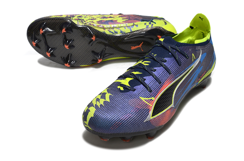 Chuteira Campo Puma Ultra 6 FG- Azul/Verde