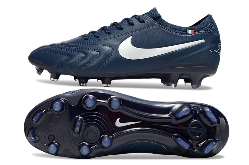 Chuteria Campo Nike Tiempo Legend 10  Elite LUXE Limitada FG- Azul Escuro