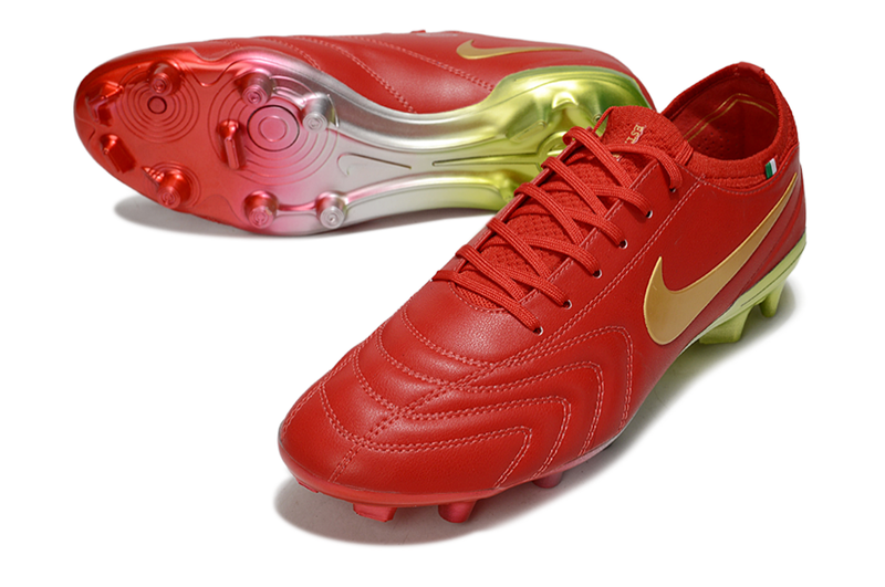 Chuteria Campo Nike Tiempo Legend 10  Elite LUXE Limitada FG- Vermelho/Amarelo
