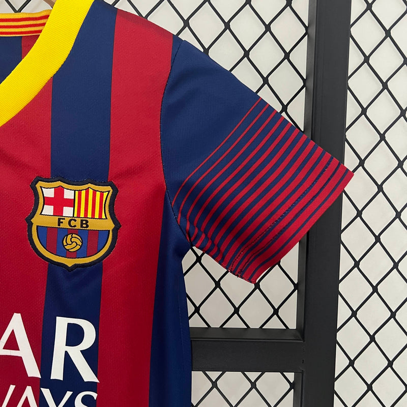 Kit Infantil Barcelona  Retrô 13/14 – Azul/Vermelho