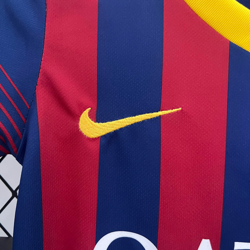 Kit Infantil Barcelona  Retrô 13/14 – Azul/Vermelho