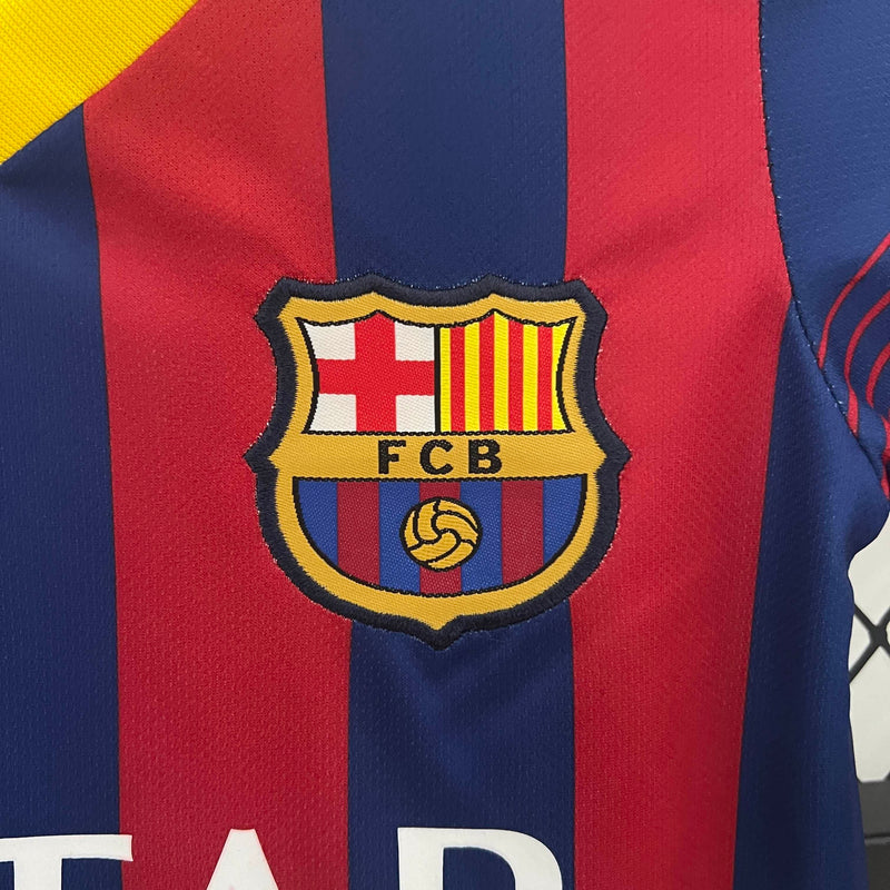 Kit Infantil Barcelona  Retrô 13/14 – Azul/Vermelho