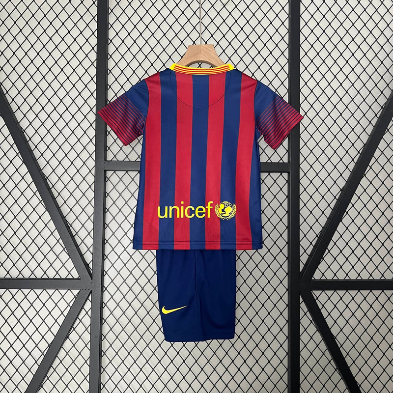 Kit Infantil Barcelona  Retrô 13/14 – Azul/Vermelho