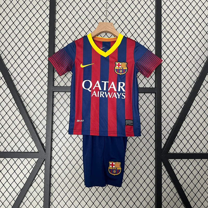 Kit Infantil Barcelona  Retrô 13/14 – Azul/Vermelho