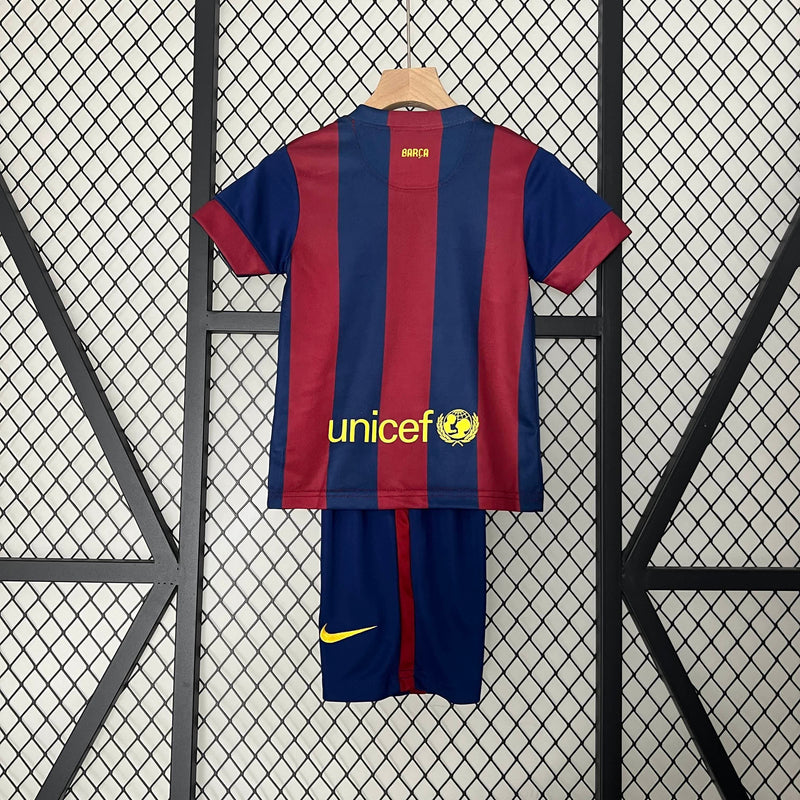 Kit Infantil Barcelona  Retrô 14/15 – Azul/Vermelho