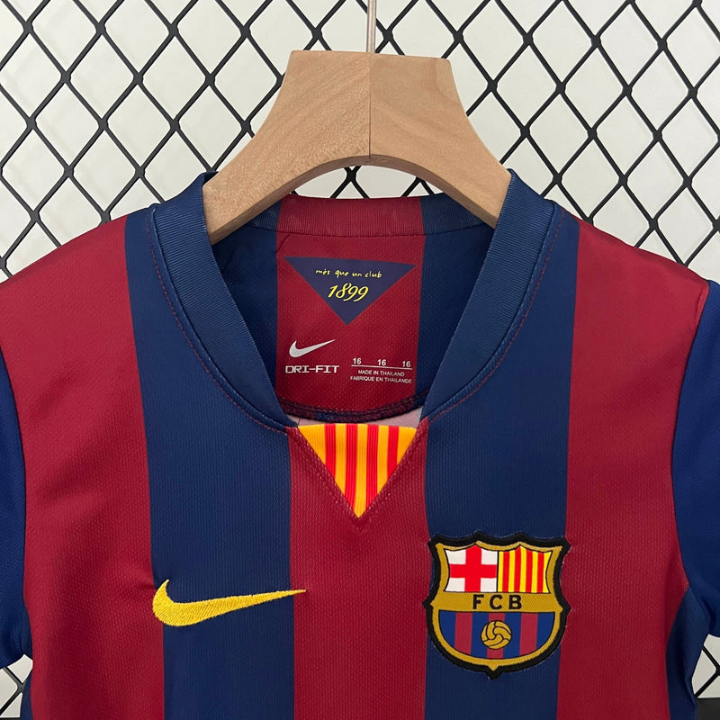 Kit Infantil Barcelona  Retrô 14/15 – Azul/Vermelho